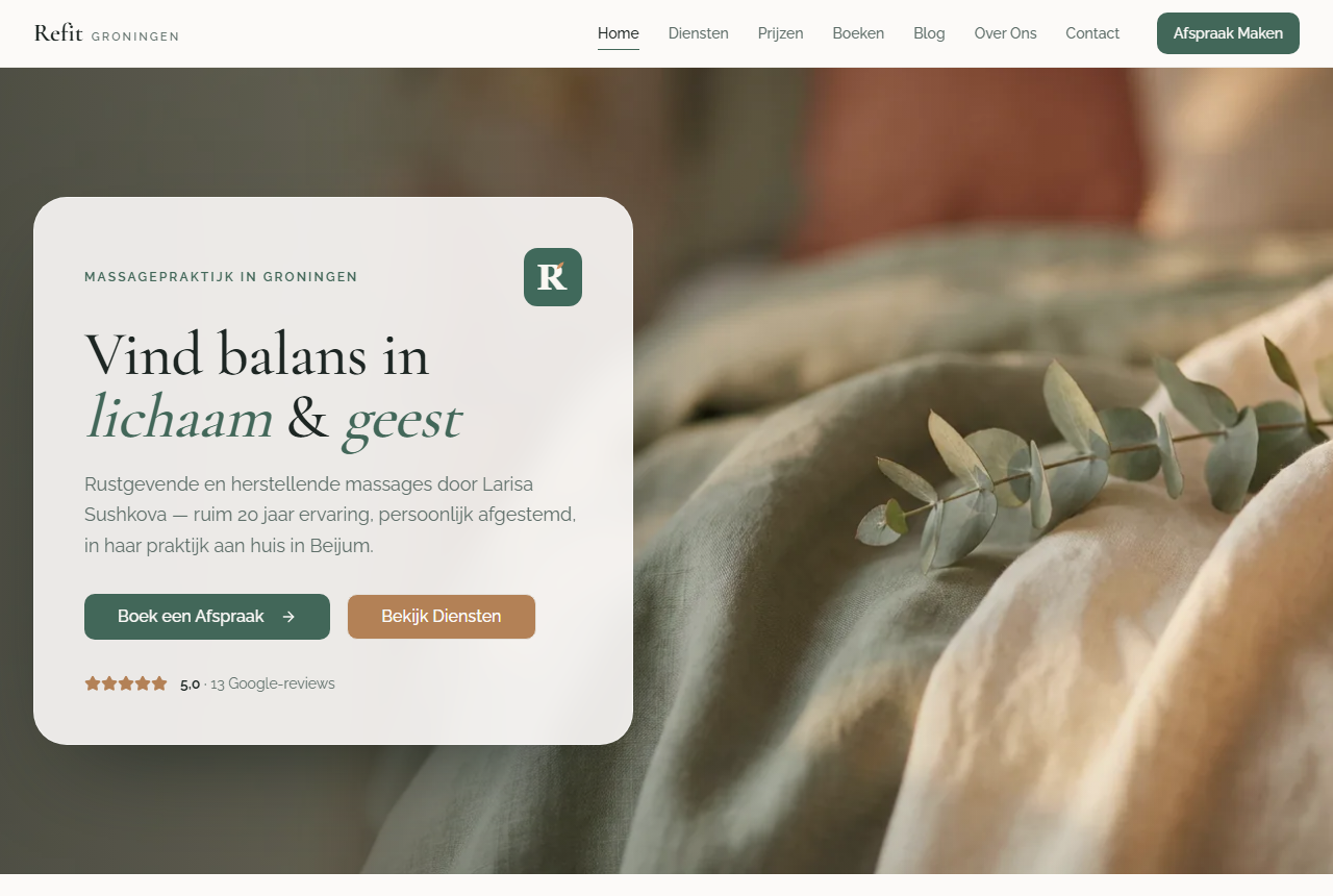 Refit Groningen — website door Studio Pep & Co